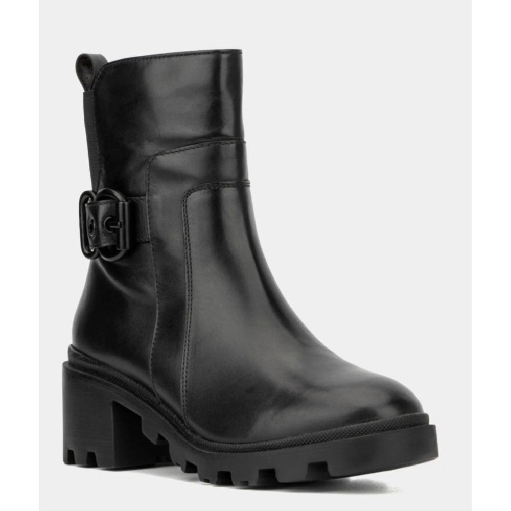 Vintage Foundry Co. $220 Guilia Leather Booties Ankle Buckle Black Women Size 9